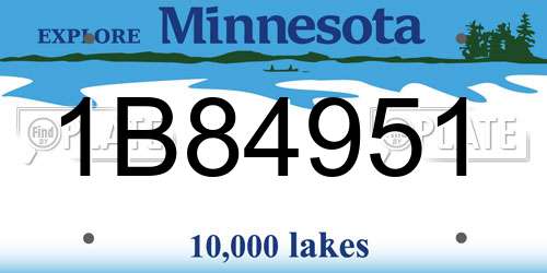 1B84951 Minnesota License Plate