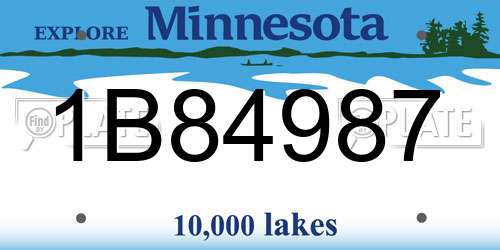 1B84987 Minnesota License Plate