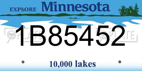 1B85452 Minnesota License Plate