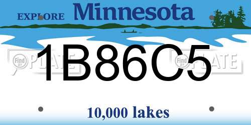 1B86C5 Minnesota License Plate