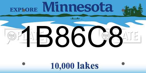 1B86C8 Minnesota License Plate