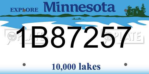 1B87257 Minnesota License Plate