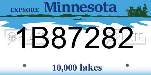 1B87282 Minnesota License Plate