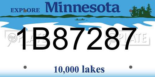 1B87287 Minnesota License Plate