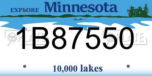 1B87550 Minnesota License Plate