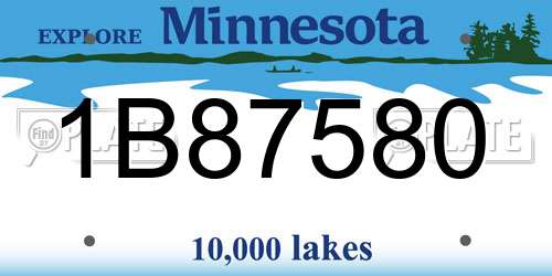 1B87580 Minnesota License Plate