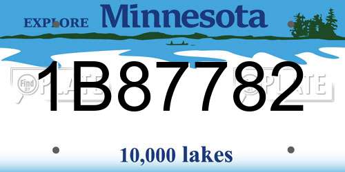 1B87782 Minnesota License Plate