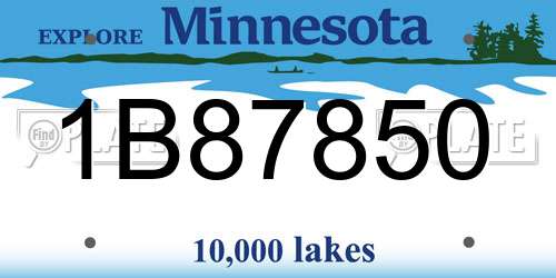 1B87850 Minnesota License Plate