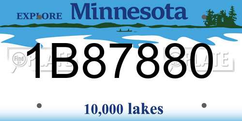 1B87880 Minnesota License Plate
