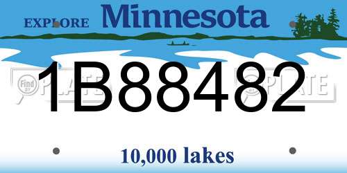 1B88482 Minnesota License Plate