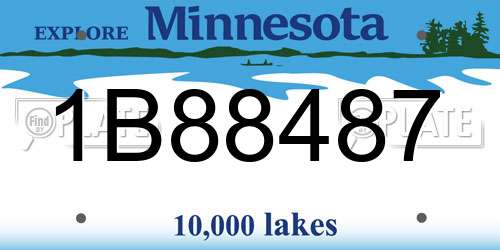 1B88487 Minnesota License Plate