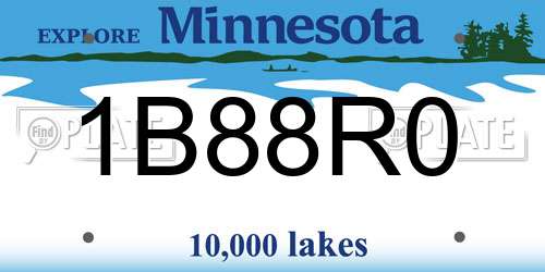 1B88R0 Minnesota License Plate