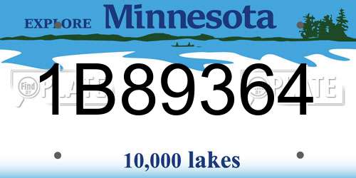 1B89364 Minnesota License Plate