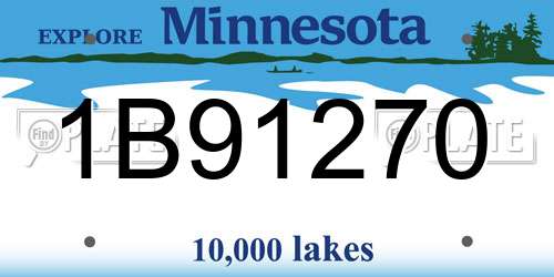 1B91270 Minnesota License Plate