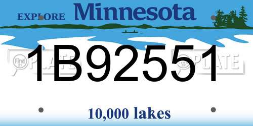 1B92551 Minnesota License Plate