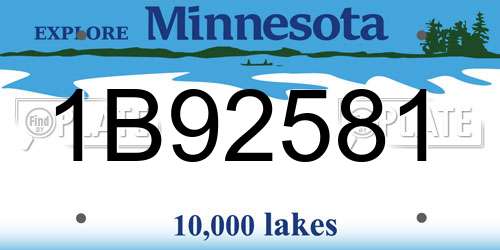 1B92581 Minnesota License Plate