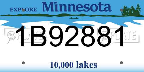 1B92881 Minnesota License Plate