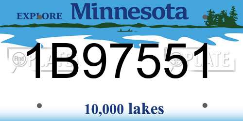 1B97551 Minnesota License Plate