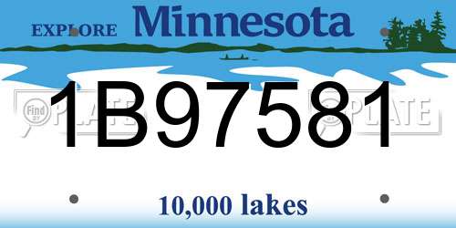1B97581 Minnesota License Plate