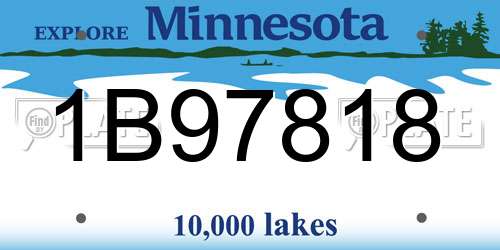 1B97818 Minnesota License Plate