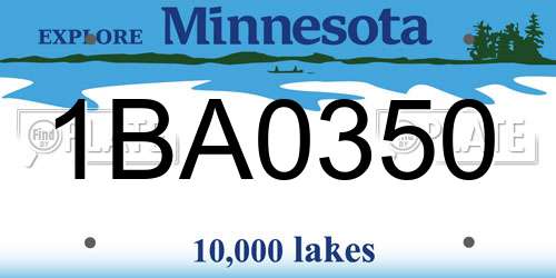1BA0350 Minnesota License Plate