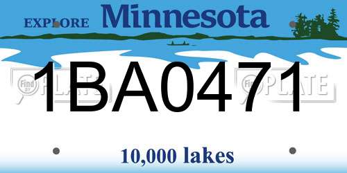 1BA0471 Minnesota License Plate