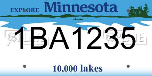 1BA1235 Minnesota License Plate