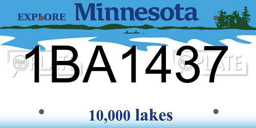 1BA1437 Minnesota License Plate