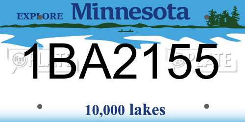 1BA2155 Minnesota License Plate