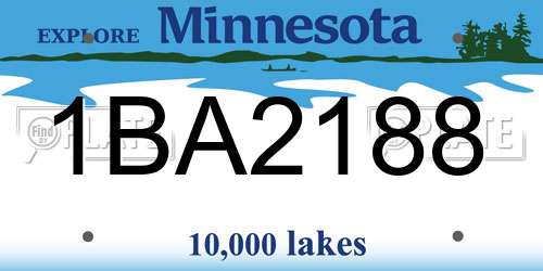 1BA2188 Minnesota License Plate
