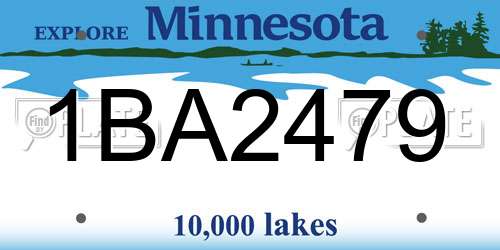 1BA2479 Minnesota License Plate