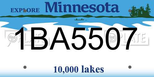 1BA5507 Minnesota License Plate