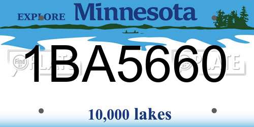 1BA5660 Minnesota License Plate