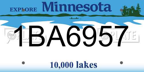 1BA6957 Minnesota License Plate