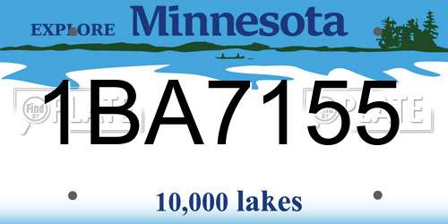 1BA7155 Minnesota License Plate