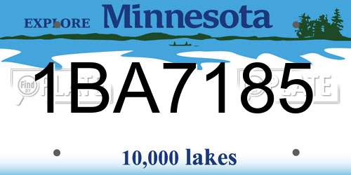 1BA7185 Minnesota License Plate
