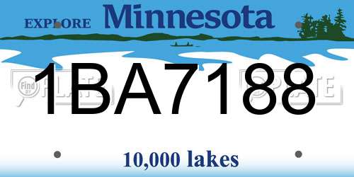 1BA7188 Minnesota License Plate
