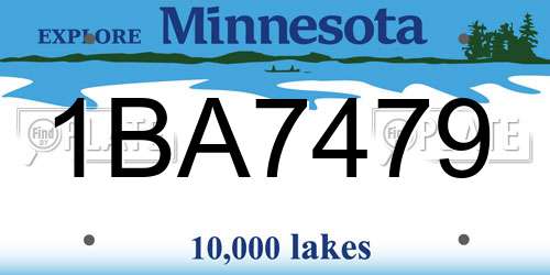 1BA7479 Minnesota License Plate