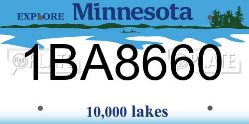 1BA8660 Minnesota License Plate