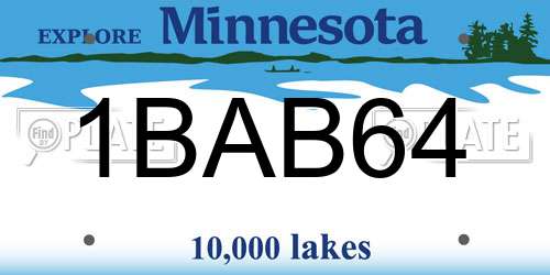 1BAB64 Minnesota License Plate