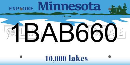 1BAB660 Minnesota License Plate