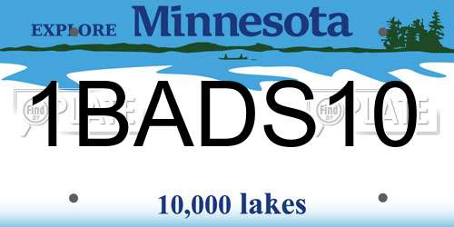 1BADS10 Minnesota License Plate
