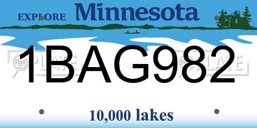 1BAG982 Minnesota License Plate