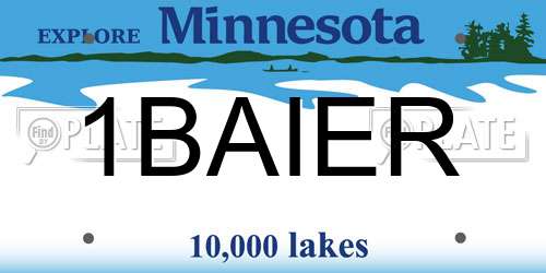 1BAIER Minnesota License Plate