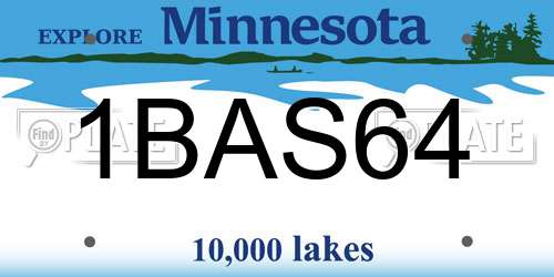 1BAS64 Minnesota License Plate