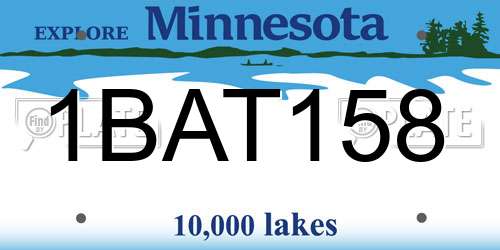 1BAT158 Minnesota License Plate