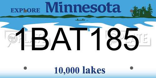 1BAT185 Minnesota License Plate