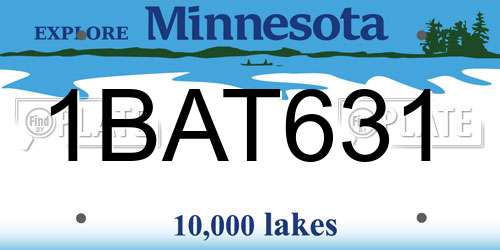 1BAT631 Minnesota License Plate