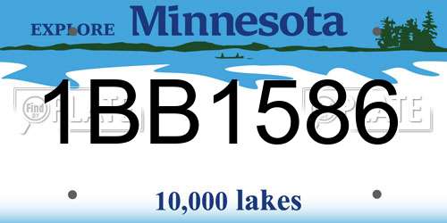 1BB1586 Minnesota License Plate