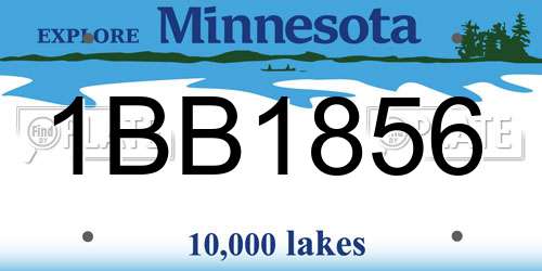 1BB1856 Minnesota License Plate